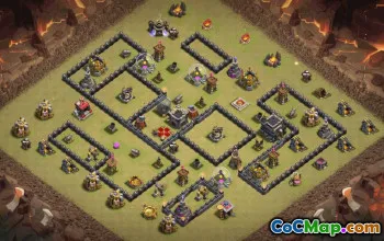 town hall 9, trophy/war base layout #37236