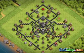 town hall 9, trophy/war base layout #37252
