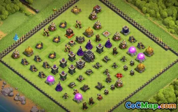 town hall 9, trophy/war base layout #37337