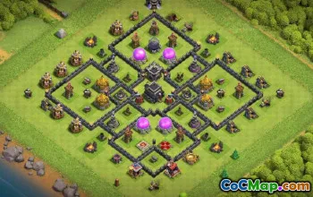 town hall 9, trophy/war base layout #37389