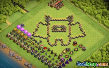 Top Town Hall 9 Base Layout with Link #37454