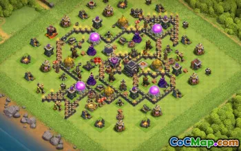 town hall 9, trophy/war base layout #37463