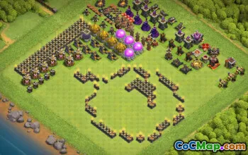 town hall 9, trophy/war base layout #37464