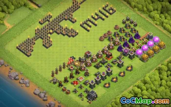 town hall 9, trophy/war base layout #37466