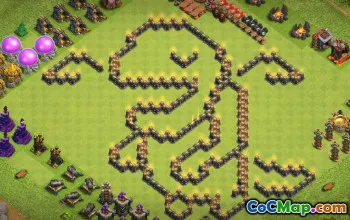 town hall 9, trophy/war base layout #37542