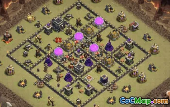town hall 9, trophy/war base layout #37801