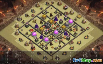 town hall 9, trophy/war base layout #37966