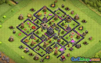 town hall 9, trophy/war base layout #38039