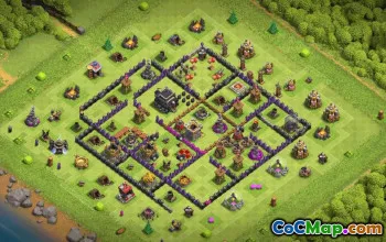 town hall 9, trophy/war base layout #38088