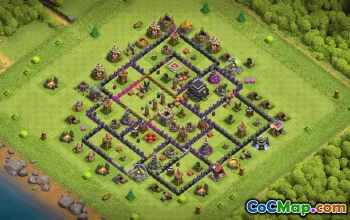 town hall 9, trophy/war base layout #38090