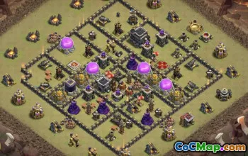 town hall 9, trophy/war base layout #38246