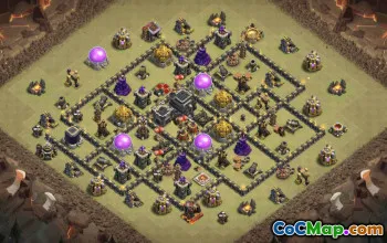 town hall 9, trophy/war base layout #38663