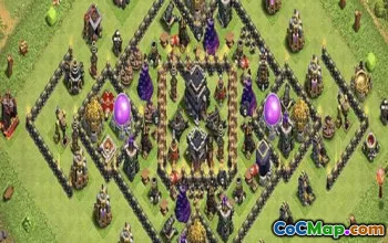 town hall 9, trophy/war base layout #38809