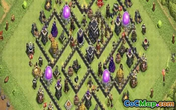 town hall 9, trophy/war base layout #38812