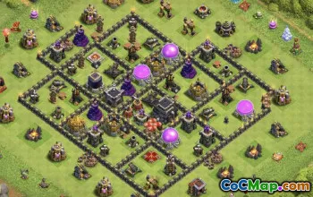 town hall 9, trophy/war base layout #39266