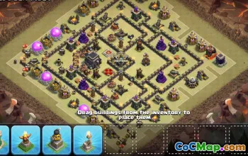 town hall 9, trophy/war base layout #39341