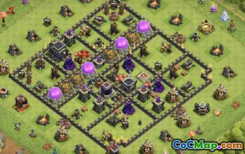 town hall 9, trophy/war base layout #39598
