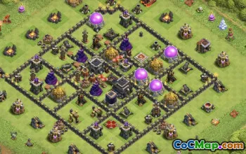 town hall 9, trophy/war base layout #39839