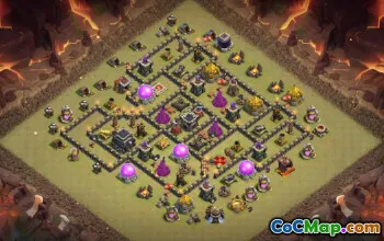 town hall 9, trophy/war base layout #39993