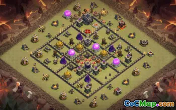 town hall 9, trophy/war base layout #40202