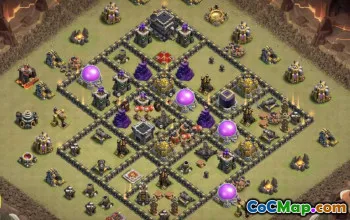 town hall 9, trophy/war base layout #40367