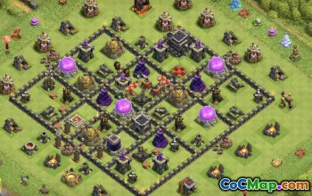 town hall 9, trophy/war base layout #40370