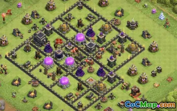 town hall 9, trophy/war base layout #40371