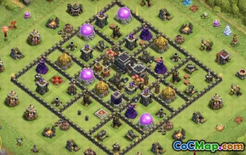 town hall 9, trophy/war base layout #40765