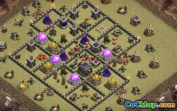 town hall 9, trophy/war base layout #40768