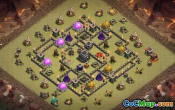 town hall 9, trophy/war base layout #40870
