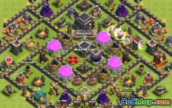 town hall 9, trophy/war base layout #41233