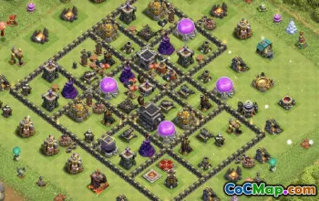 town hall 9, trophy/war base layout #41902