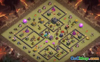 town hall 9, trophy/war base layout #42272