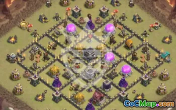 town hall 9, trophy/war base layout #45253