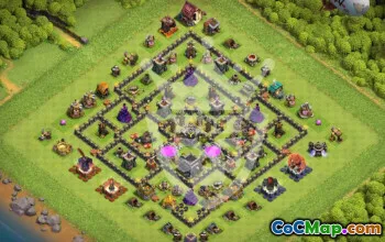 town hall 9, trophy/war base layout #48443