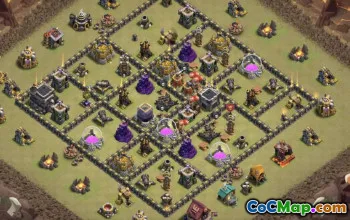 Copy TH9 Clash of Clans Base Layouts #49799