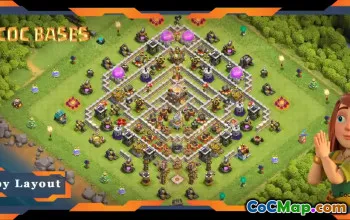 Top Anti 2 Star Hybrid TH11 Base Layout for Clash of Clans #19220