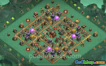 Top Anti 2 Star TH10 Hybrid Base Copy - Clash of Clans #19797
