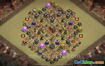 Top Anti 2 Star TH10 War Base with Link - Clash of Clans #25135