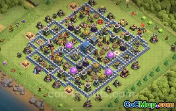Top Anti 2 Star TH12 Base | Best Hybrid Defense Link #20692