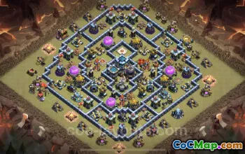 Top Anti 2 Star TH13 War Base with Link - Clash of Clans #21264