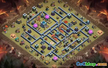 Top Anti 2 Star TH13 War Base with Link - Clash of Clans #25714