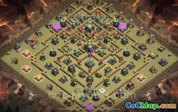 Top Anti 2 Star TH14 War Base for Legend League - COC #21554