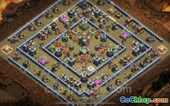 Top Anti 2-Star TH14 War Base with Link - Clash of Clans #26064