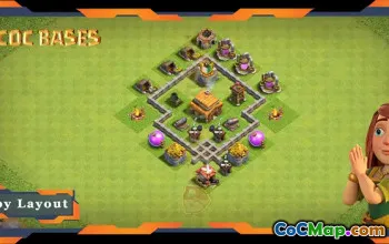 Top Anti 2-Star TH3 Base Layout for Clash of Clans #19886