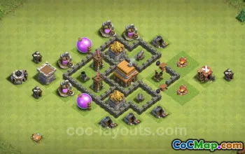 Top layout base TH4 anti 2 stelle | I migliori progetti antiaerei n. 18049