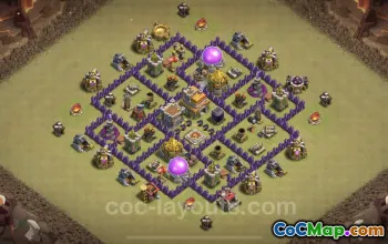 Top Anti 2 Star TH7 War Base - Hybrid Design & Link #24228