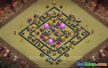 Top Anti 2 Star TH8 Base Copy for CWL 2024 - Clash of Clans #19087