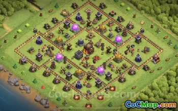 Top Anti 2 Stars TH10 Hybrid Base - Clash of Clans Link #24989