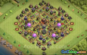 Top Anti 2 Stars TH10 Hybrid Bases - Clash of Clans #19942